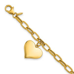 Leslie's 14K Polished Heart Charm Bracelet - Product Photo