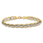 14K Two-tone Polished Fancy Link Bracelet - Product Photo