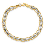 14K Two-tone Polished Fancy Link Bracelet - Product Photo