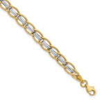 14K Two-tone Polished Fancy Link Bracelet - Product Photo