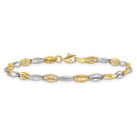 14K Two-tone Polished Fancy Link Bracelet - Product Photo