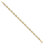 Leslie's 14K w/White Rhodium Polished and D/C Bracelet - Product Photo