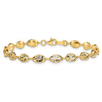 Leslie's 14K w/White Rhodium Polished and D/C Bracelet - Product Photo