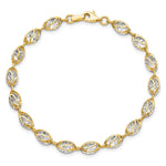Leslie's 14K w/White Rhodium Polished and D/C Bracelet - Product Photo