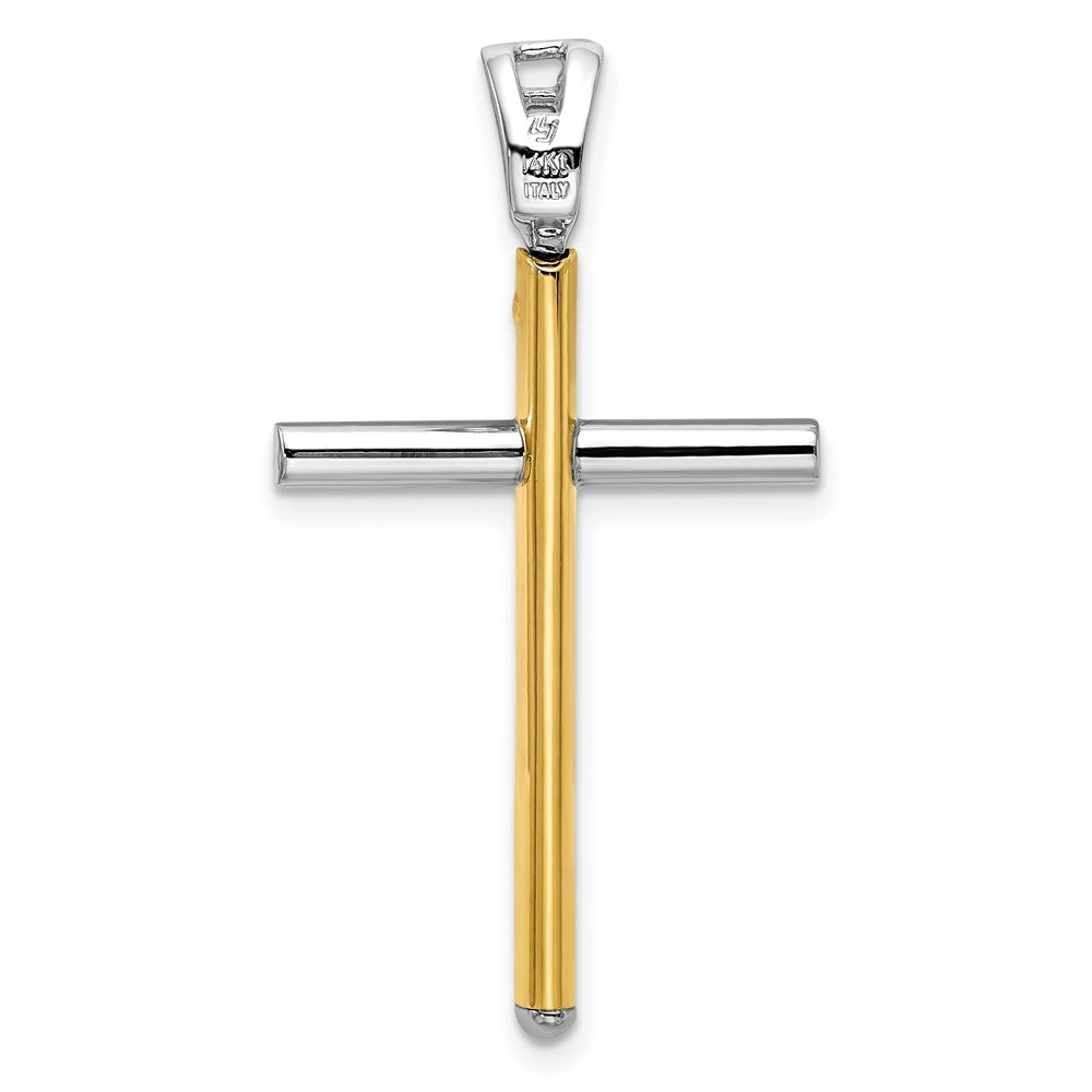 Leslie's 14K Two-tone Polished Cross Pendant - Product Photo