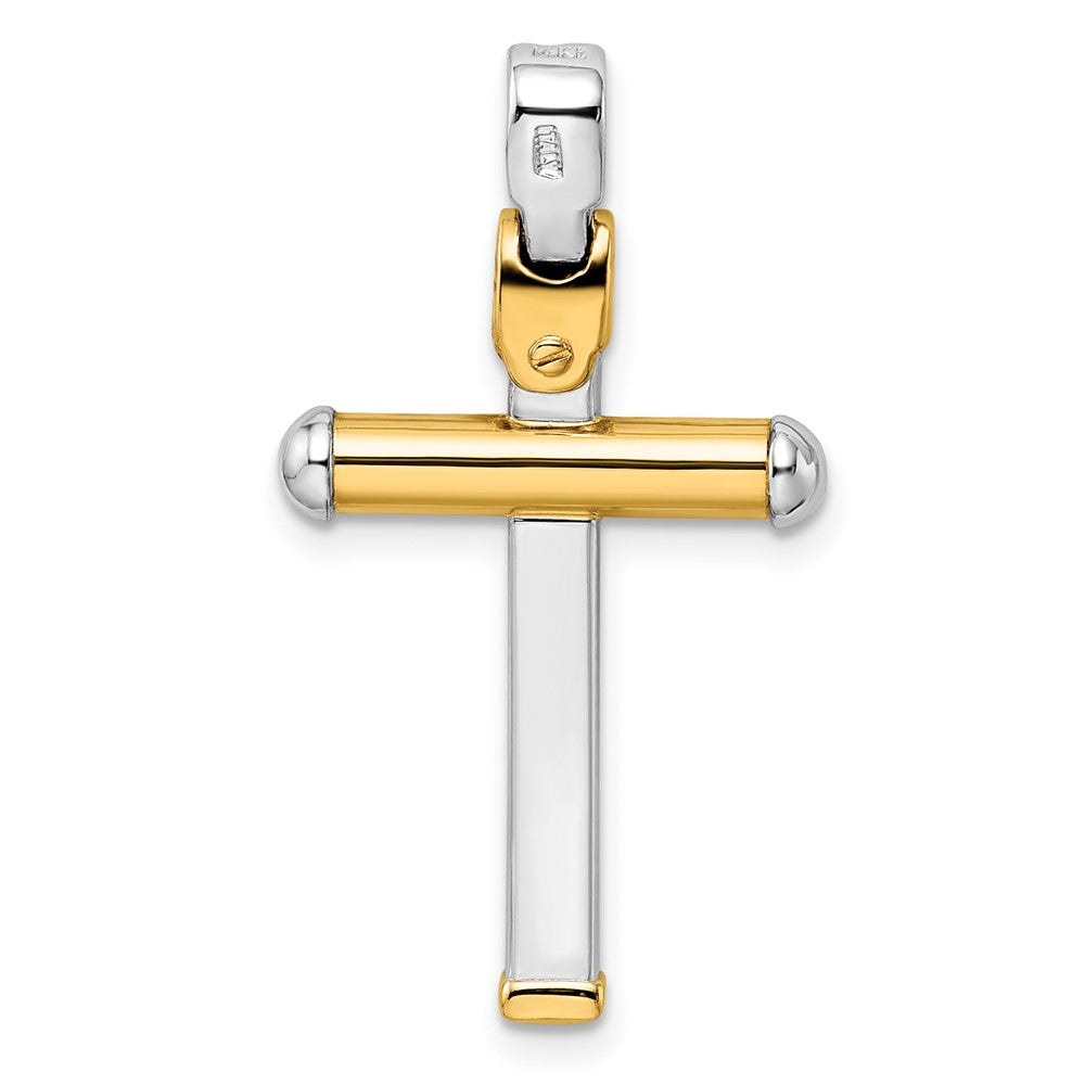 Leslie's 14K Two-tone Polished Cross Pendant - Product Photo