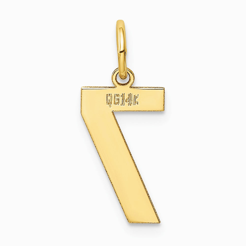 14K Yellow Gold Medium Polished Number 7 Charm - Product Photo
