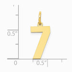 14K Yellow Gold Medium Polished Number 7 Charm - Product Photo