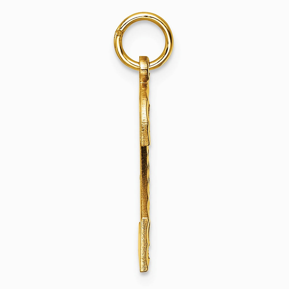 10K / 14K Yellow Gold 10ky Casted Large Diamond Cut Number 2 Charm - Product Photo
