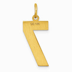 10K / 14K Yellow Gold 10ky Casted Large Diamond Cut Number 7 Charm - Product Photo