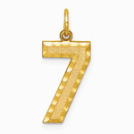 10K / 14K Yellow Gold 10ky Casted Large Diamond Cut Number 7 Charm - Product Photo