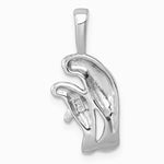 Sterling Silver Rhodium-plated Polished Manatee And Baby Pendant - Product Photo