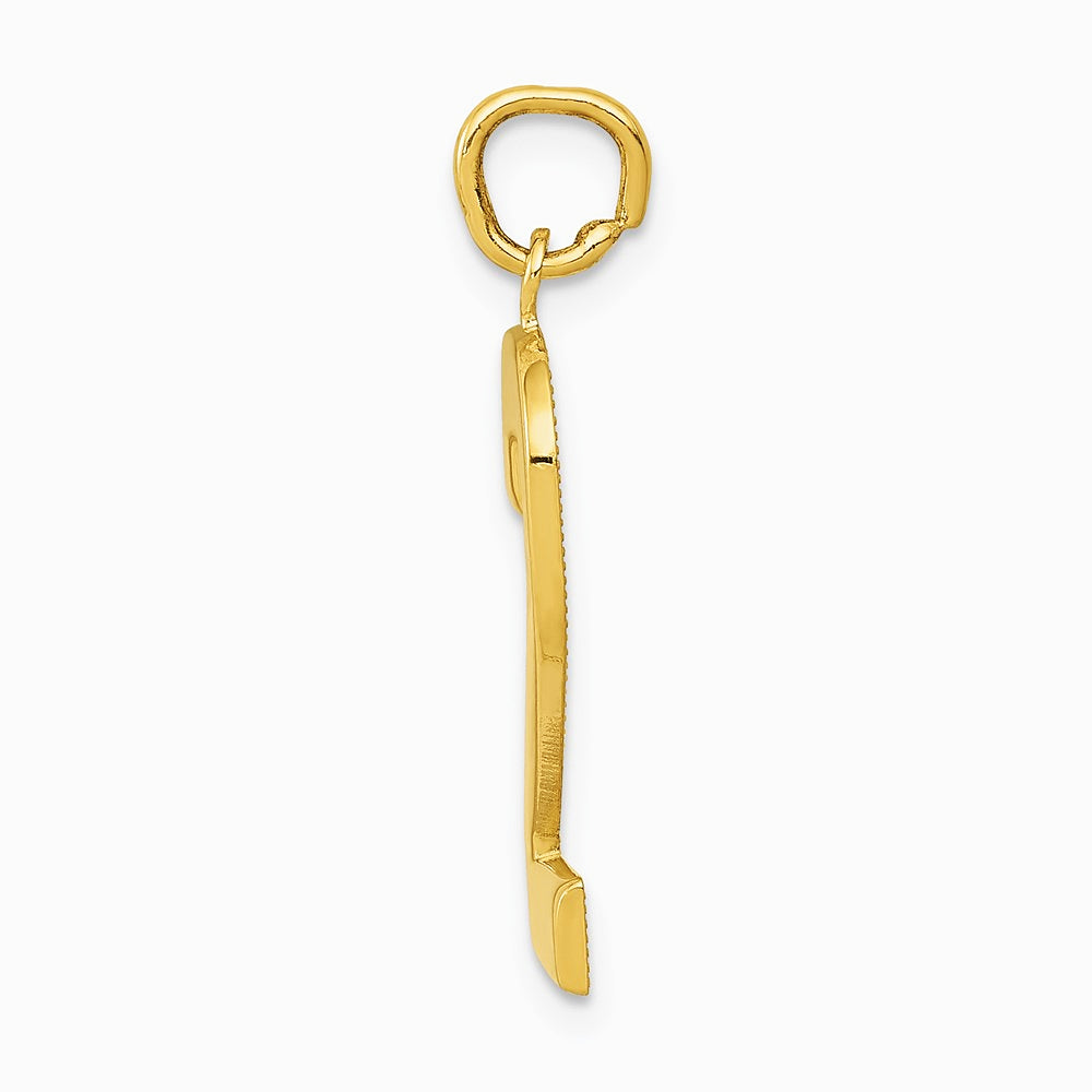 10K / 14K Yellow Gold Large Polished Number 2 Charm - Product Photo