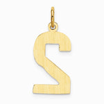 10K / 14K Yellow Gold Large Polished Number 2 Charm - Product Photo