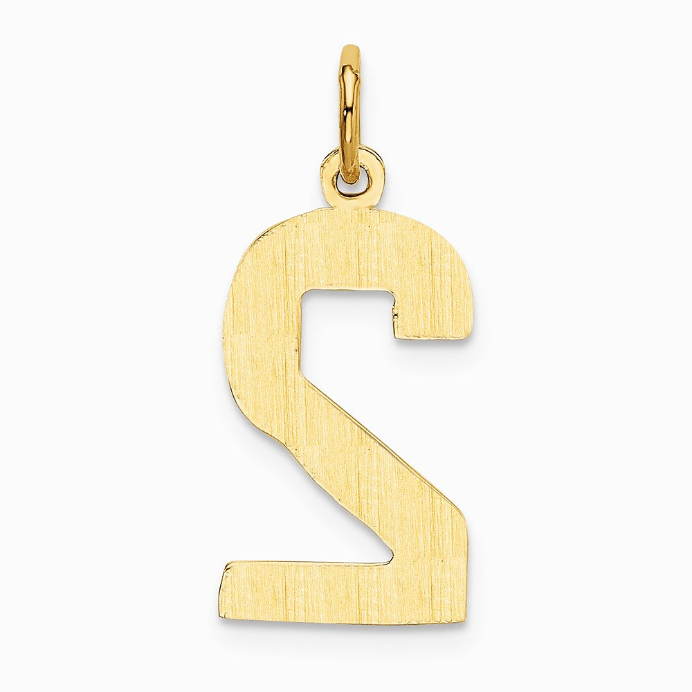 10K / 14K Yellow Gold Large Polished Number 2 Charm - Product Photo