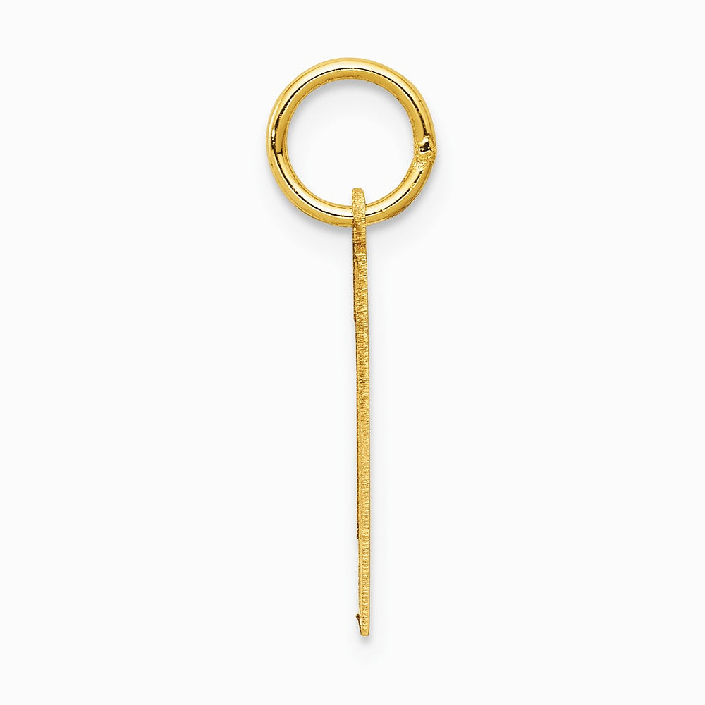 10K / 14K Yellow Gold Medium Satin Number 1 Charm - Product Photo