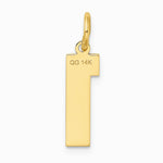10K / 14K Yellow Gold Medium Satin Number 1 Charm - Product Photo