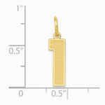 10K / 14K Yellow Gold Medium Satin Number 1 Charm - Product Photo