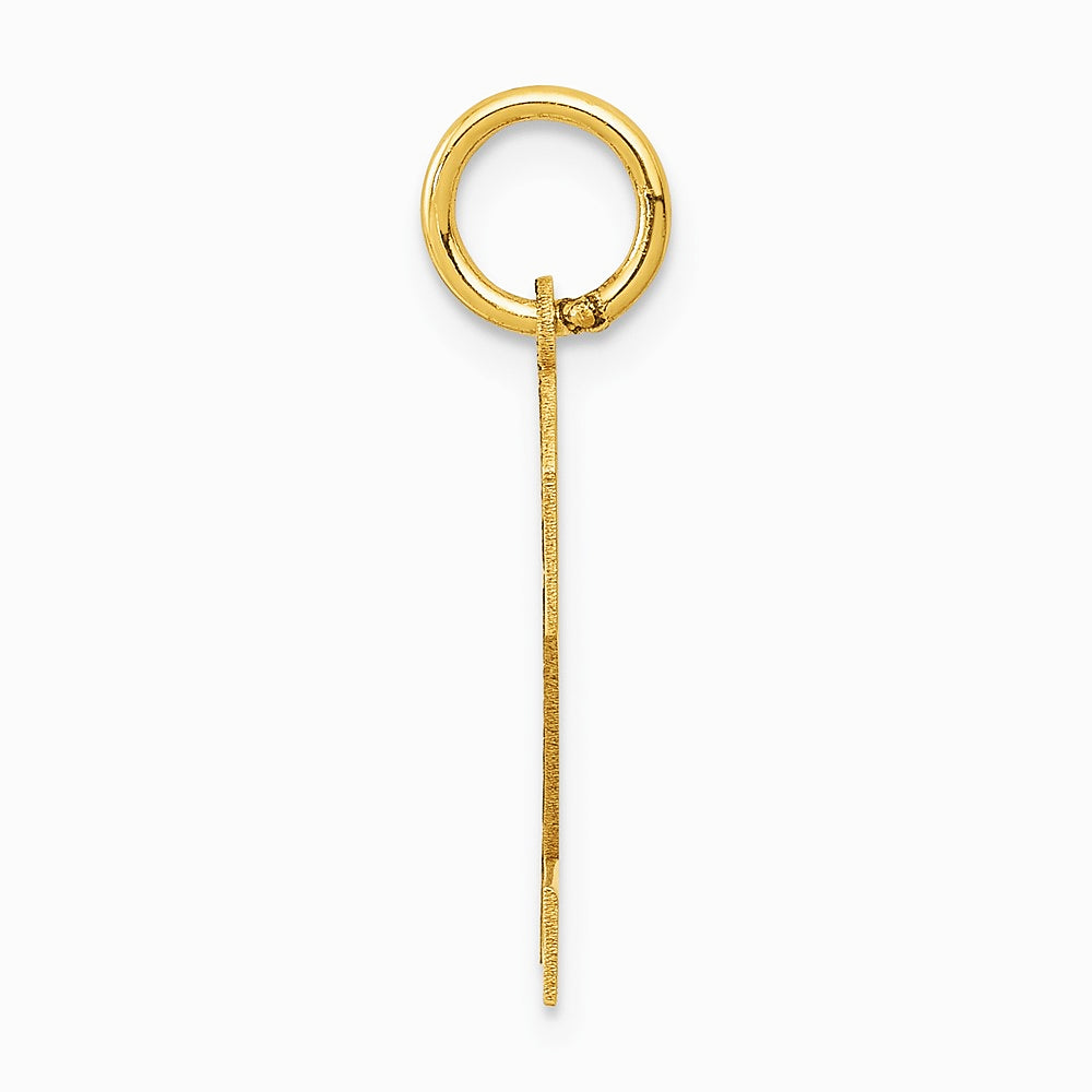 10K / 14K Yellow Gold Medium Satin Number 2 Charm - Product Photo
