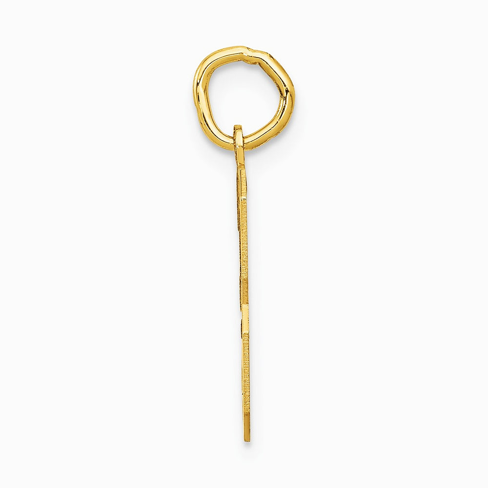 10K / 14K Yellow Gold Medium Satin Number 3 Charm - Product Photo