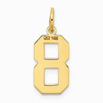 10K / 14K Yellow Gold Medium Satin Number 8 Charm - Product Photo