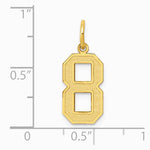 10K / 14K Yellow Gold Medium Satin Number 8 Charm - Product Photo