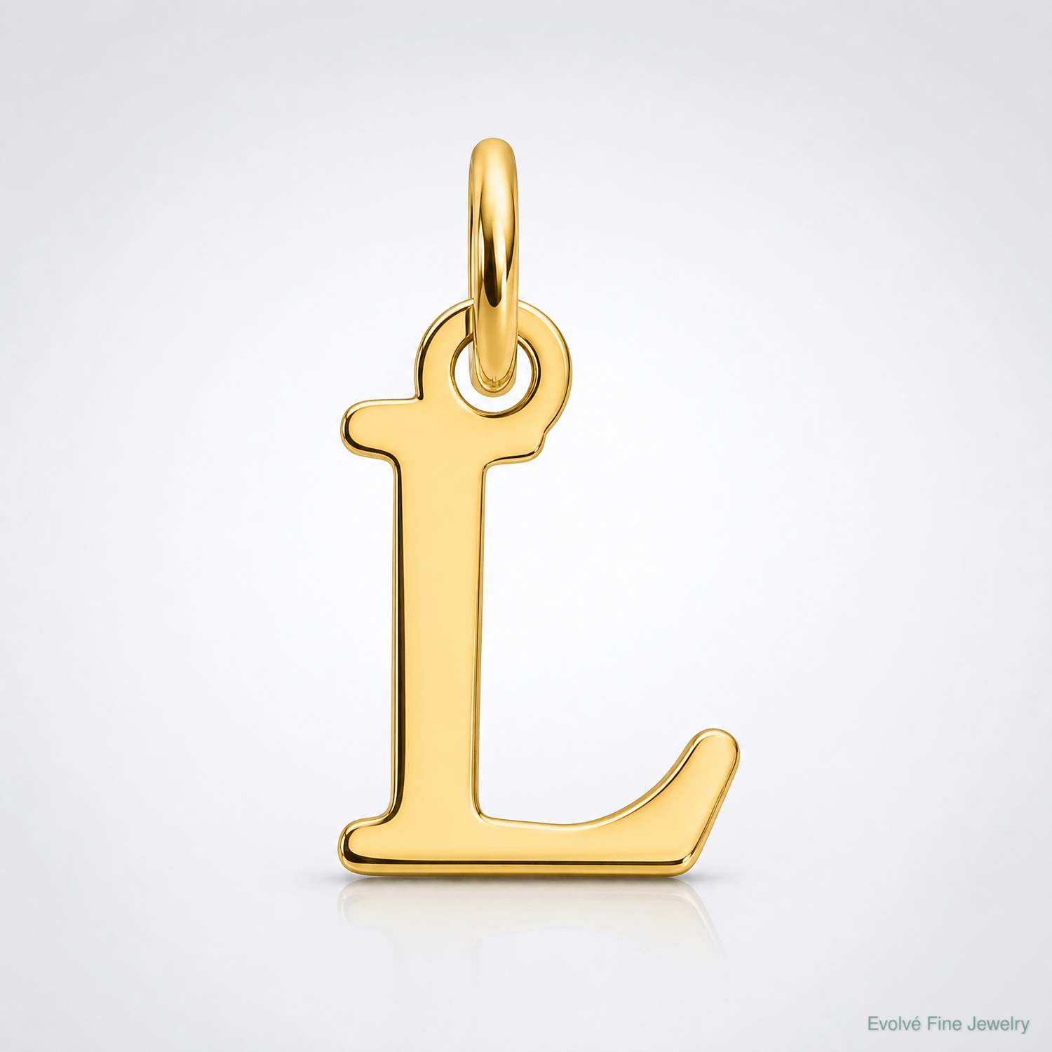 14ky Cutout Letter L Initial Pendant - Lifestyle View