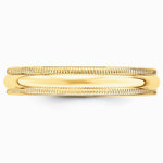 14K Yellow Gold 14KY 4mm Milgrain Half Round Band Size 10 - Product Photo
