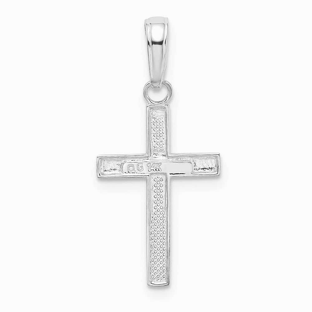 10K / 14K White Gold Small Cross Pendant - Product Photo