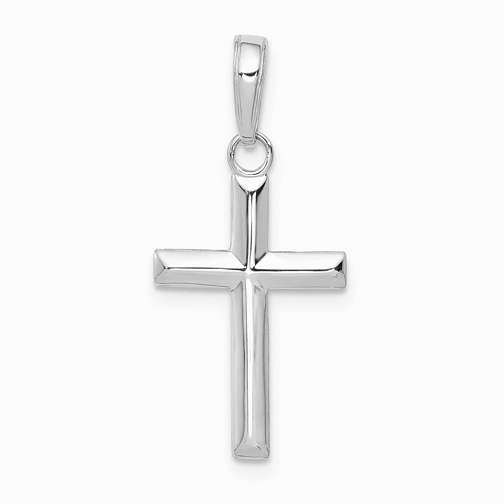 10K / 14K White Gold Small Cross Pendant - Product Photo