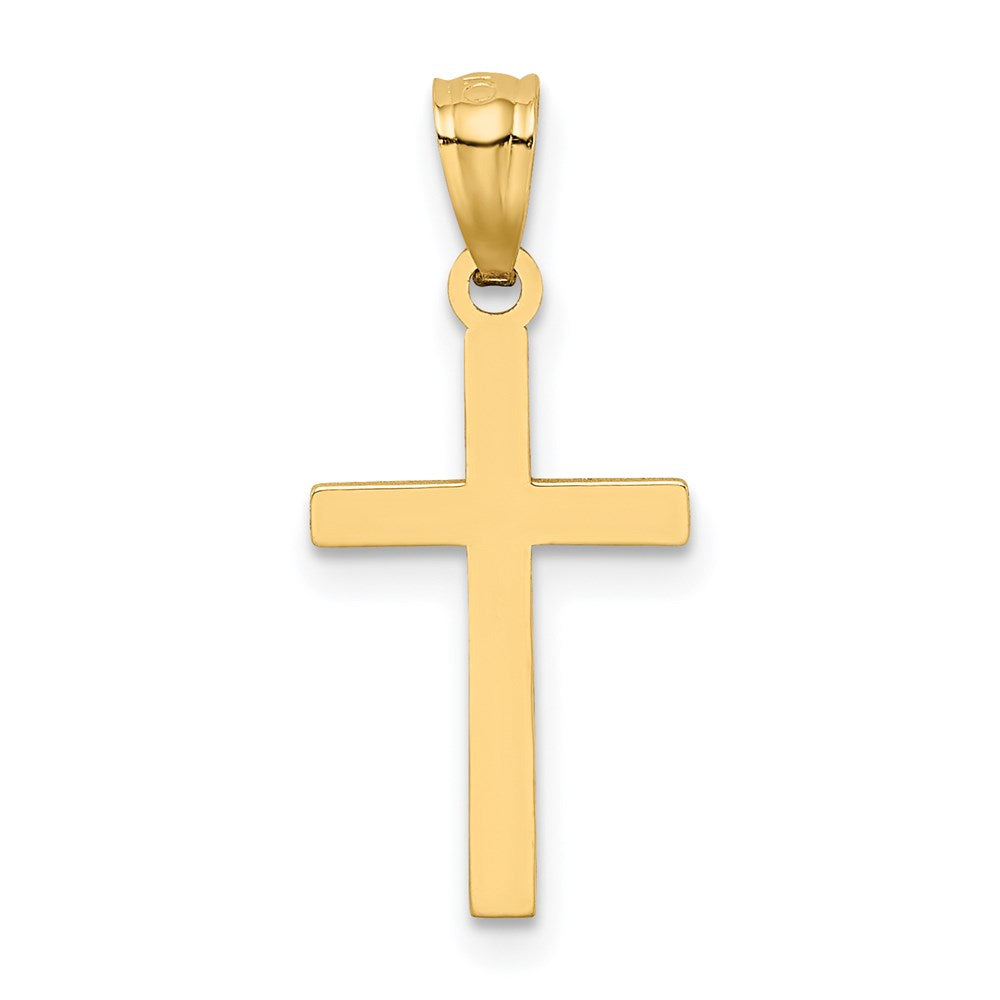 14K Satin Diamond-Cut Cross Pendant - Product Photo