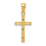 14K Satin Diamond-Cut Cross Pendant - Product Photo