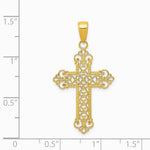 10K / 14K Yellow Gold Fleur De Lis Cross Charm - Product Photo