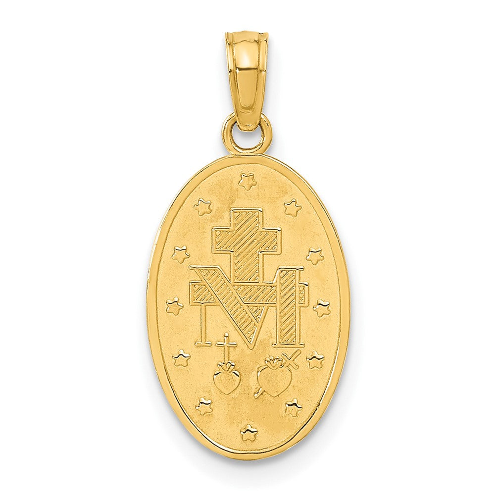 10K / 14K Yellow Gold Miraculous Medal Pendant - Product Photo