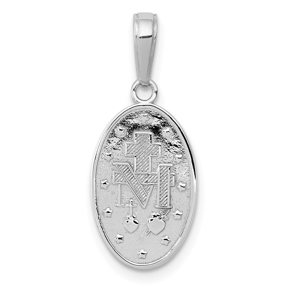 10K / 14K White Gold Miraculous Medal Pendant - Product Photo