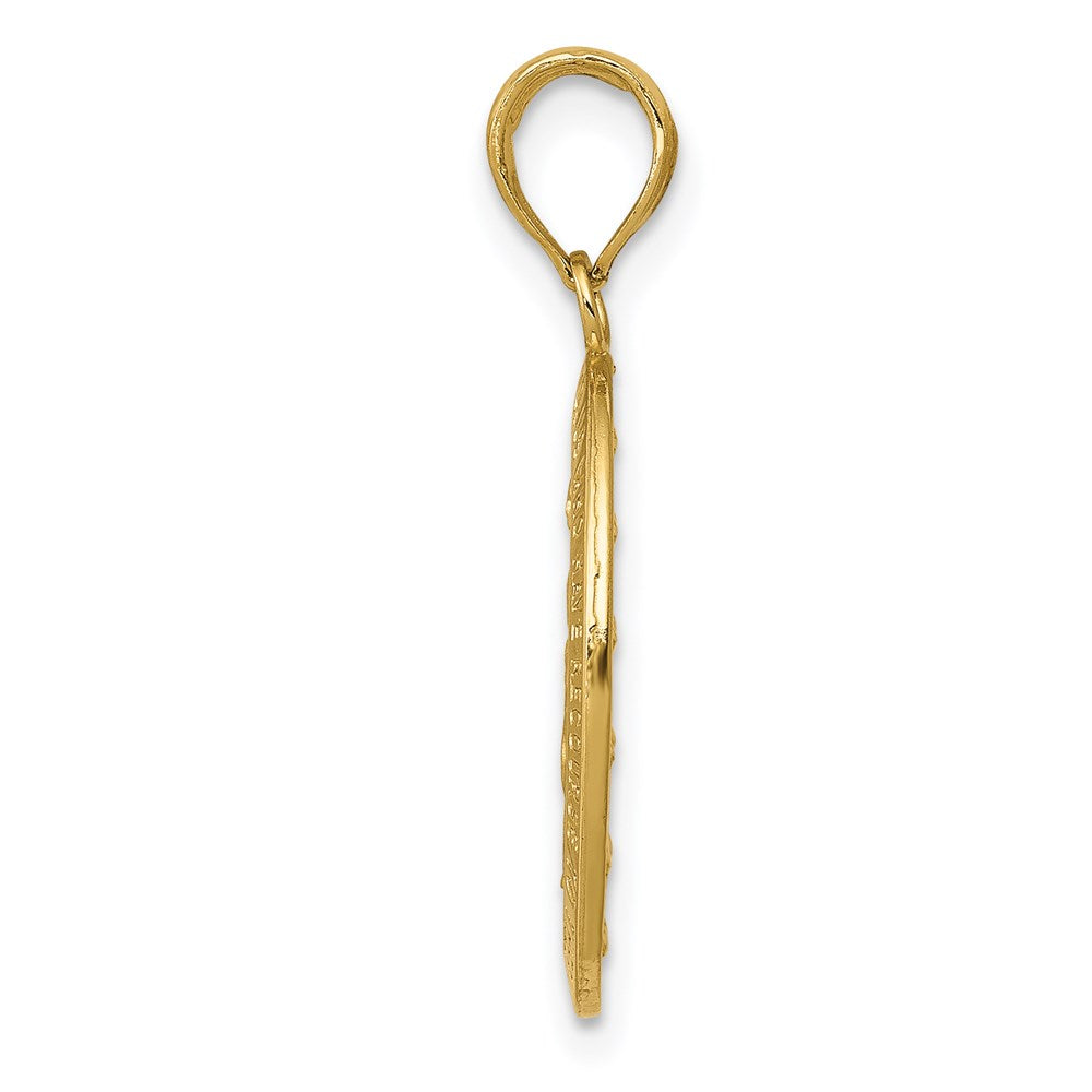 10K / 14K Yellow Gold Miraculous Medal Pendant - Product Photo