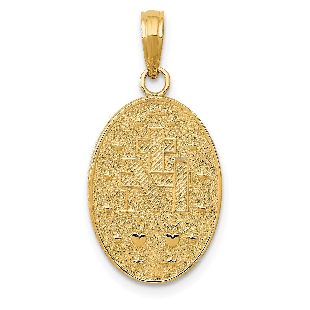 10K / 14K Yellow Gold Miraculous Medal Pendant - Product Photo