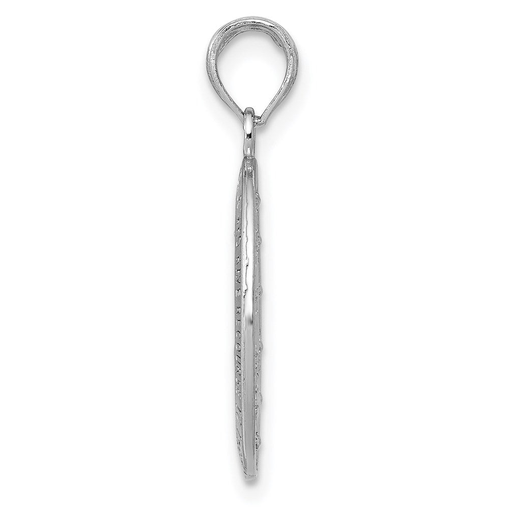 10K / 14K White Gold Miraculous Medal Pendant - Product Photo