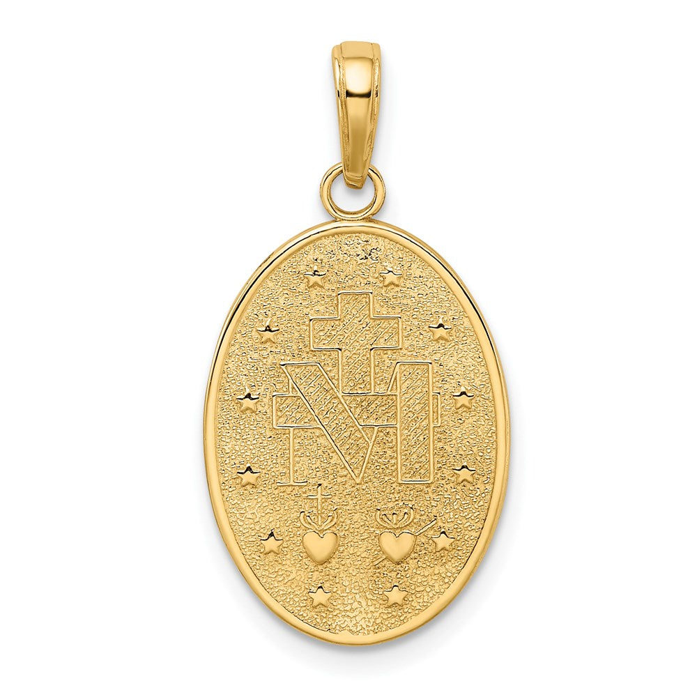 10K / 14K Yellow Gold Miraculous Medal Pendant - Product Photo