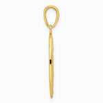 14K Yellow Gold Red Enameled Miraculous Medal Pendant - Product Photo