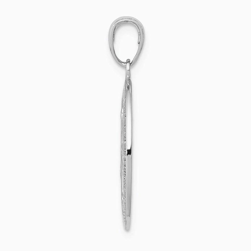 10K / 14K White Gold Miraculous Medal Pendant - Product Photo