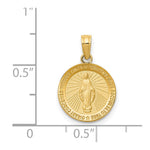 10K / 14K Yellow Gold Miraculous Medal Pendant - Product Photo