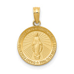 10K / 14K Yellow Gold Miraculous Medal Pendant - Product Photo