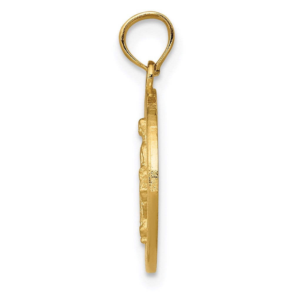 10K / 14K Yellow Gold Miraculous Medal Pendant - Product Photo
