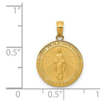 10K / 14K Yellow Gold Miraculous Medal Pendant - Product Photo