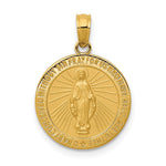10K / 14K Yellow Gold Miraculous Medal Pendant - Product Photo