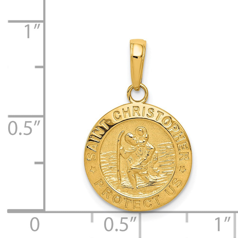 10K / 14K Yellow Gold Saint Christopher Medal Charm - Product Photo
