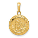 10K / 14K Yellow Gold Saint Christopher Medal Charm - Product Photo