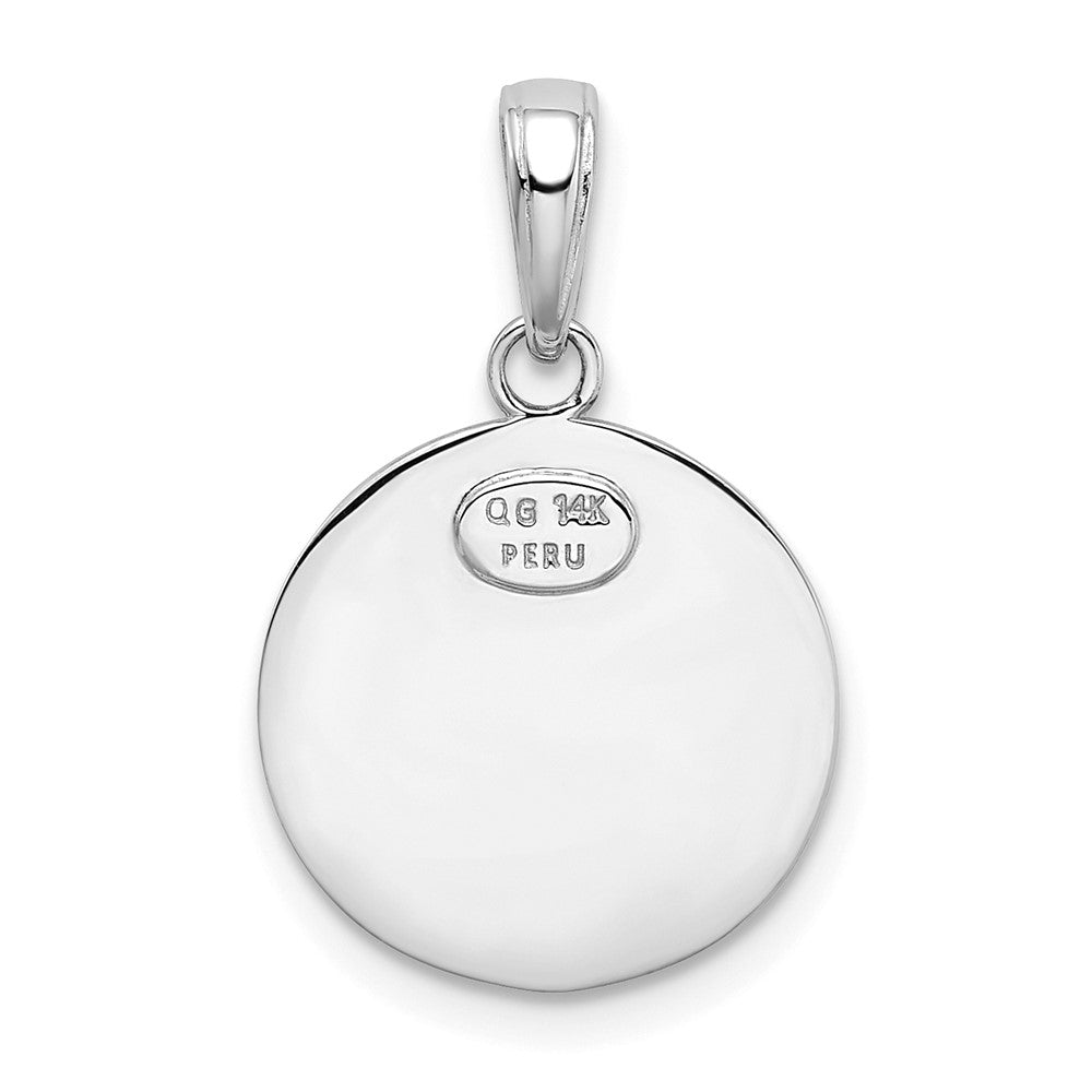 10K / 14K White Gold Saint Christopher Medal Charm - Product Photo
