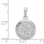 10K / 14K White Gold Saint Christopher Medal Charm - Product Photo